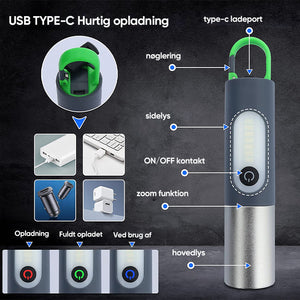 Genopladelig LED Lommelygte