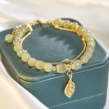 Indlæs billede til gallerivisning Hetian Jade guldbladsarmbånd
