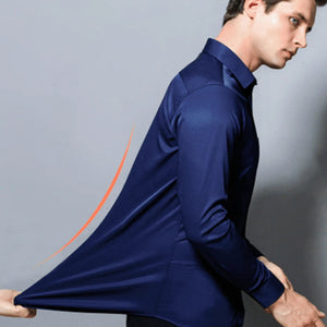 Mænd slim fit elastisk skjorte