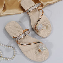 Indlæs billede til gallerivisning Flade sandaler med skinnende rhinsten
