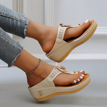 Indlæs billede til gallerivisning Sommer Dame flip flops med tykke kiler
