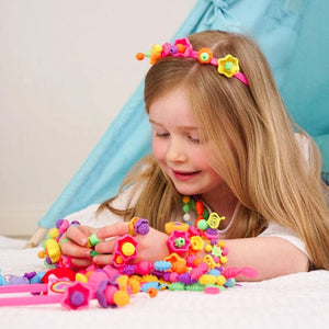 💍Fremstillingssæt til børnesmykker med snapspænde perler