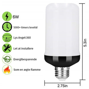 LED lyspære med flammeeffekt