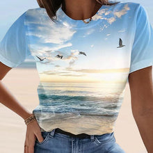 Indlæs billede til gallerivisning Afslappet 3D-printet Maleri T-shirt (Dame)
