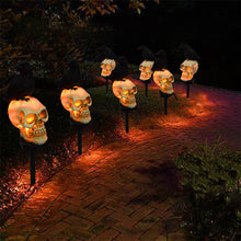 Indlæs billede til gallerivisning Solcelledrevne Kranie &amp; krage Dekorative Halloweenlys
