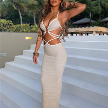 Indlæs billede til gallerivisning Sexet Tie-up Halter 2-delt Cross Back Set Kjole

