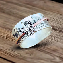 Indlæs billede til gallerivisning Sommerfugle Sølv Spinner Ring
