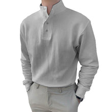 Indlæs billede til gallerivisning Herre poloshirt med høj krave og lange ærmer
