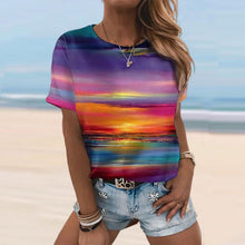Indlæs billede til gallerivisning Afslappet 3D-printet Maleri T-shirt (Dame)
