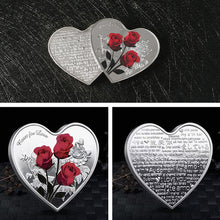 Indlæs billede til gallerivisning Hjerteformet mindemønt med rose
