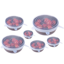 Indlæs billede til gallerivisning Strækbart silikonelåg til mad, 6 stk.
