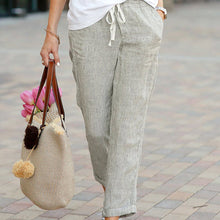 Indlæs billede til gallerivisning Slæk i bomuld og hør med snørebånd
