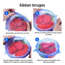 Indlæs billede til gallerivisning Strækbart silikonelåg til mad, 6 stk.

