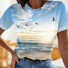 Indlæs billede til gallerivisning Afslappet 3D-printet Maleri T-shirt (Dame)
