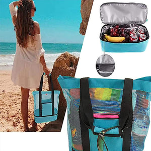 2-i-1 tote-bag i mesh med aftagelig sektion