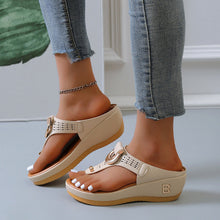 Indlæs billede til gallerivisning Sommer Dame flip flops med tykke kiler

