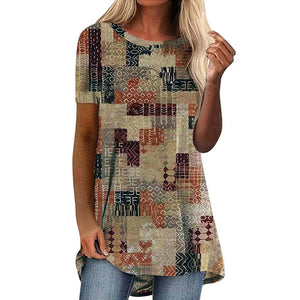 Kortærmet T-shirt med digitalt print