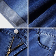 Indlæs billede til gallerivisning Roll Hem Højtaljede denimshorts
