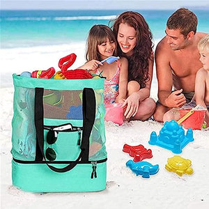 2-i-1 tote-bag i mesh med aftagelig sektion