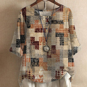 Kortærmet T-shirt med digitalt print