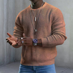 Langærmet Pullover-sweater med rund hals