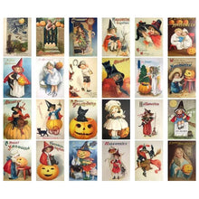 Indlæs billede til gallerivisning Vintage Halloween postkortsæt (24 stk)
