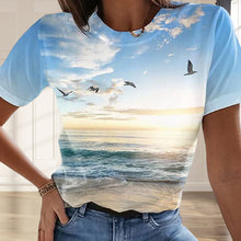 Indlæs billede til gallerivisning Afslappet 3D-printet Maleri T-shirt (Dame)
