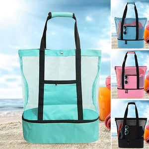 2-i-1 tote-bag i mesh med aftagelig sektion
