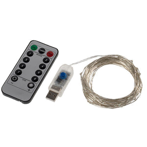 USB fjernbetjent Julelyskæde i kobbertråd