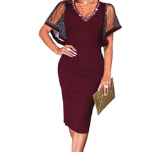 Indlæs billede til gallerivisning Tætsiddende Festkjole med korte ærmer
