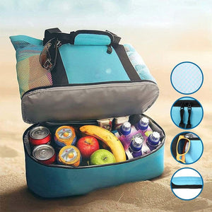 2-i-1 tote-bag i mesh med aftagelig sektion