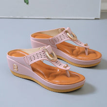 Indlæs billede til gallerivisning Sommer Dame flip flops med tykke kiler
