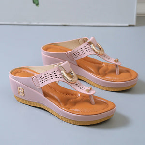 Sommer Dame flip flops med tykke kiler