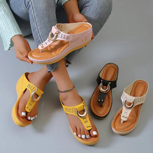 Sommer Dame flip flops med tykke kiler