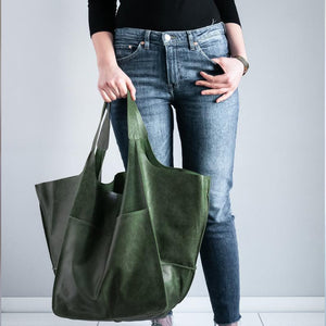 Kvinder Oversize Weekender læder håndtasker